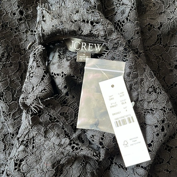 NWT J.Crew Scalloped lace mockneck top - Picture 11 of 12